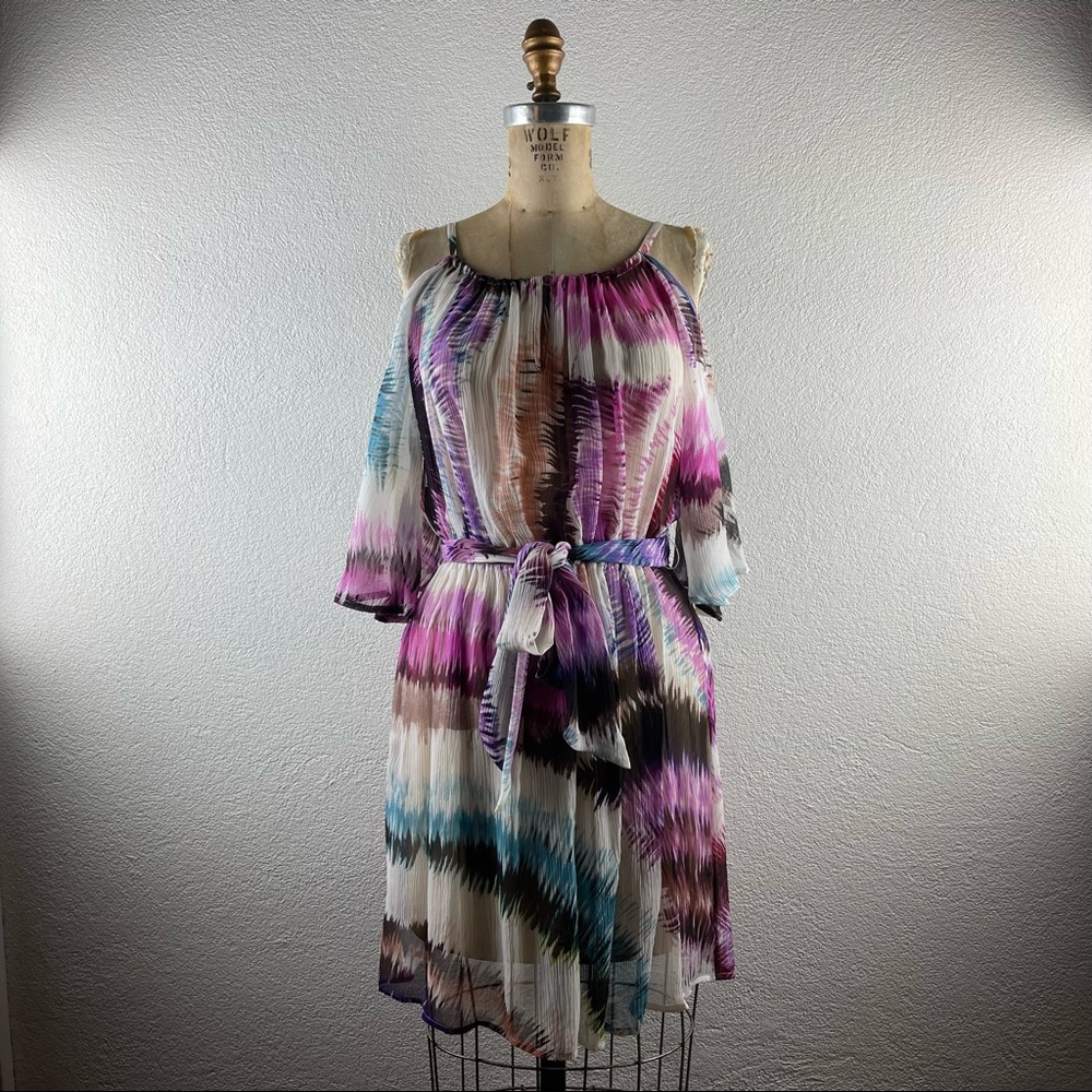 Anthropologie l S Pinkerton Sheer Silk Chiffon Cold Shoulder Swim Cover-up Dress
